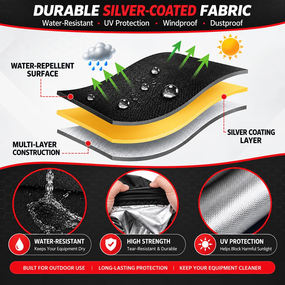 Funda para Cortacésped de Empuje para Makita PLM5121, Cubierta Protectora para Cortadora de Césped de Jardín, Protección Repelente al Agua contra Lluvia