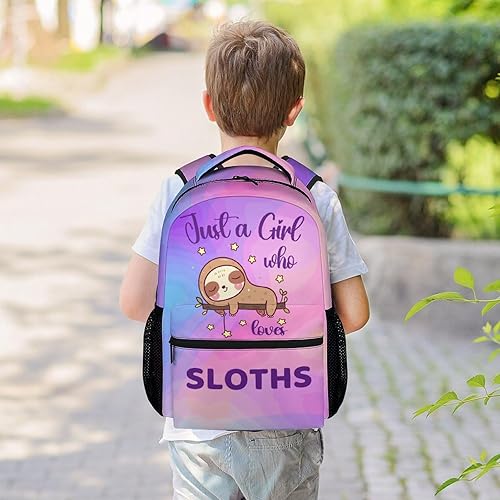 Vista 2 de Mochila de perezoso para niñas y niños, mochilas de 16 pulgadas para la escuela, linda, correas ajustables, duradera, ligera, perezoso (Sloth2)