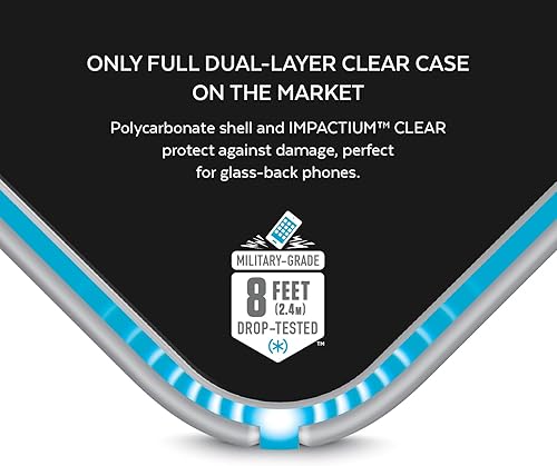 Miniatura 7 de Speck Funda para iPhone SE 2020iPhone 8 Presidio transparente + funda con purpurina, resistente a los arañazos IMPACTIUM 8 pies protección contra