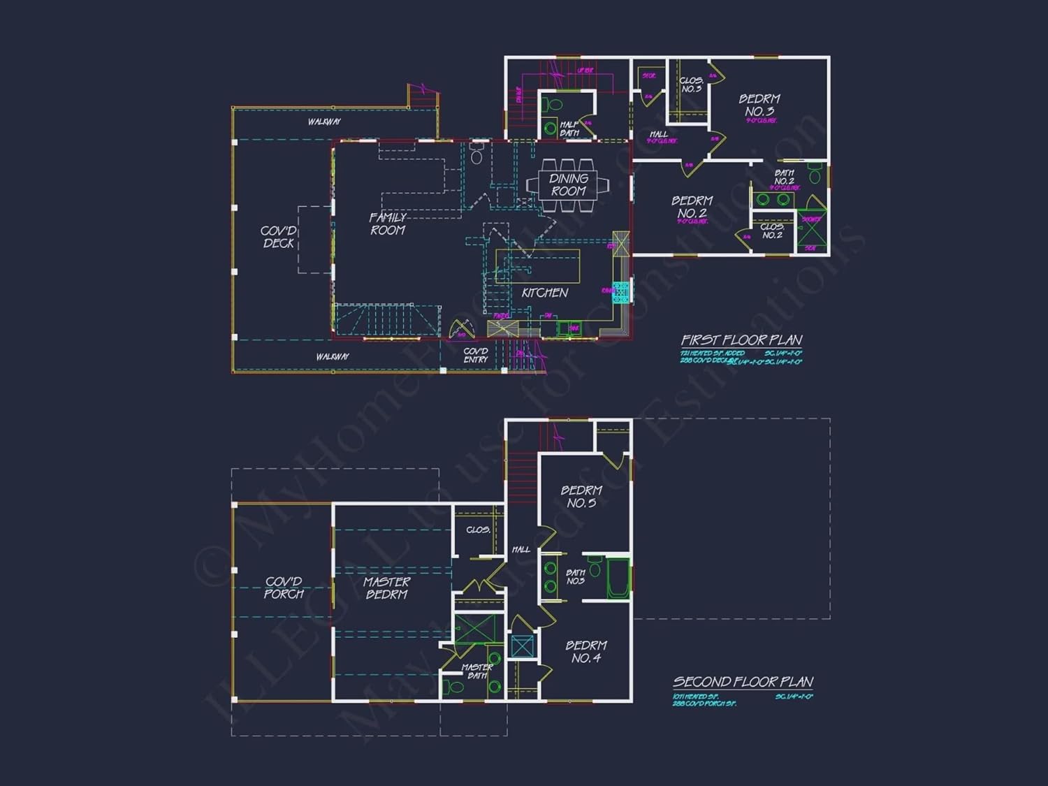 19-1229 HOUSE PLAN - Modern Coastal House Plan with CAD Designs and 3 Floors