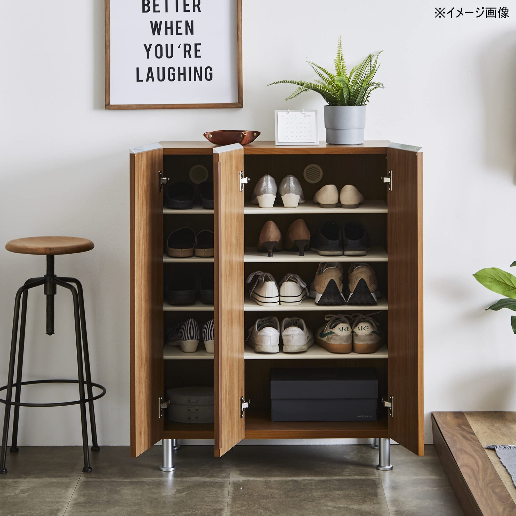 Amazon.co.jp: 土井インテリヤ シューズボックス 下駄箱 収納 ブラウン