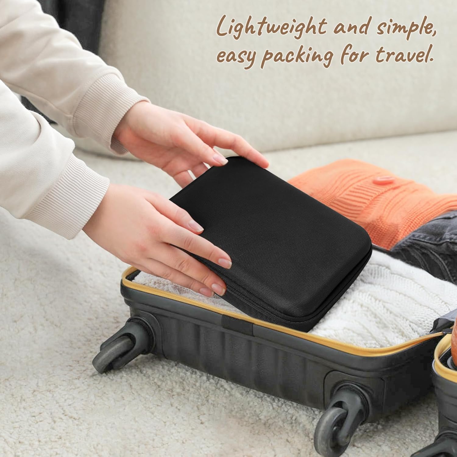 Mkono Travel Sunglasses Organizer Glasses Case Multiple Pairs with Adjustable Slots Portable Eyeglasses Case Storage Box for Men Women, Medium, Black - Image 4