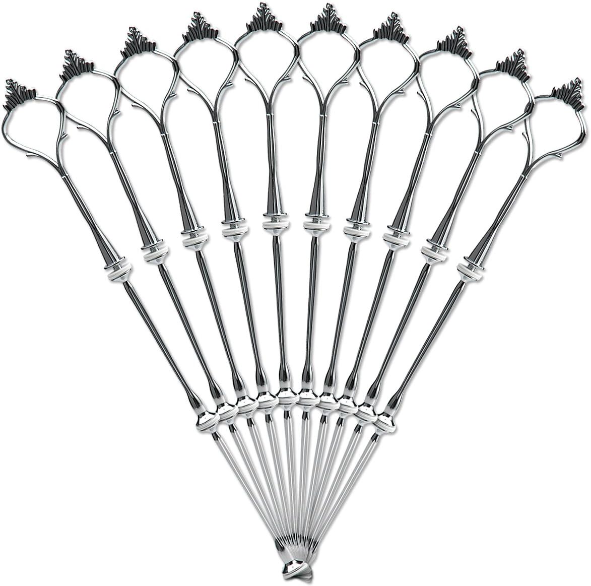 SurePromise 10 Sets 2 or 3 Tier Cake Plate Stand Handle Fittings for Cake Cupcake Dessert Display (Silver)