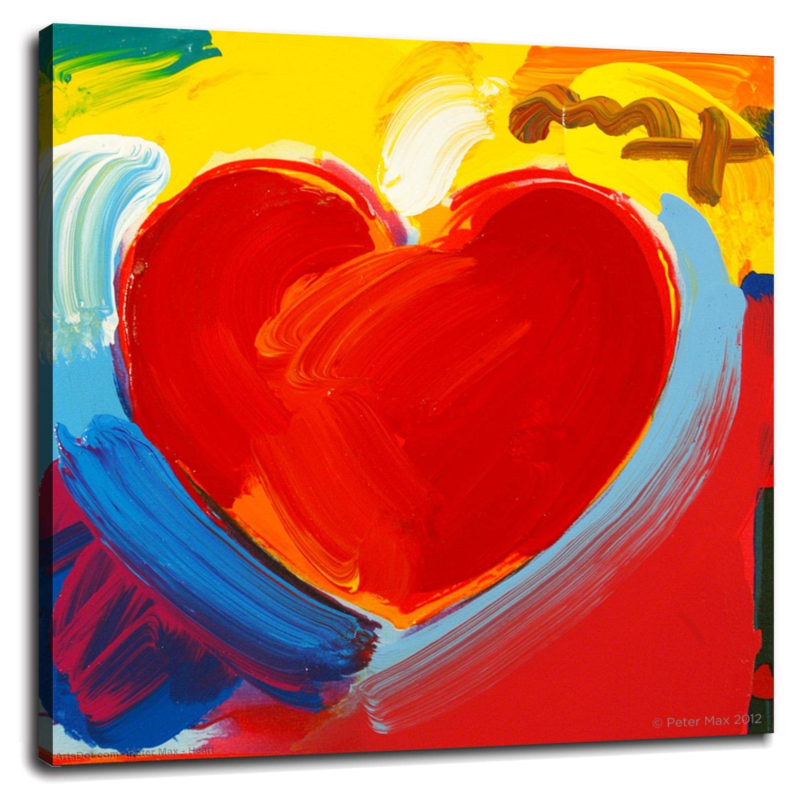 Buy Hjsart PETER MAX Canvas Prints ABSTRACT HEART Wall Art For Home