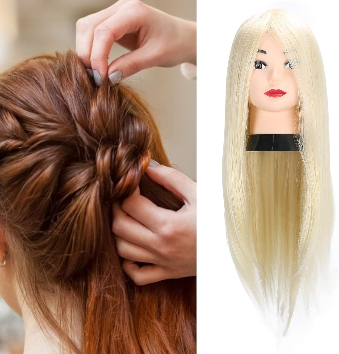 美容院のトレーニング機関のための美容師のヘアトレーニングヘッド 美容師のヘッドヘアカットマネキンヘッド Creamy White 期間限定で特別価格