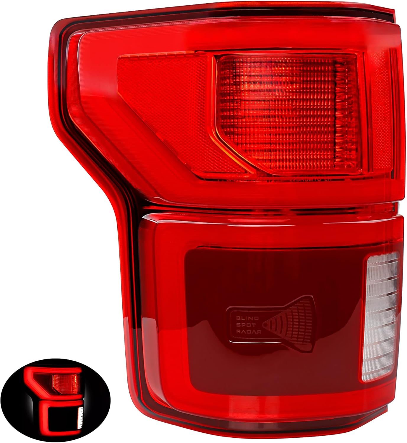 Full LED Taillights, Compatible with 2018-2020 Ford F150 Lariat Platinum King Ranch XL XLT, Replace KL3Z13405B Led Driving Reverse Brake Turn Signal Lighting Rear Left Driver Side Tail Lights Assembly 18-20 F150