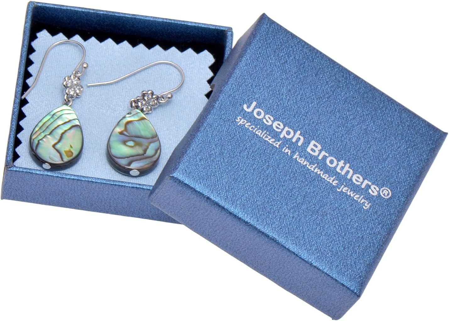 Joseph Brothers Teardrop Abalone Shell Four Leaf Clover Earrings for Women, Sterling Silver Hooks - Image 7