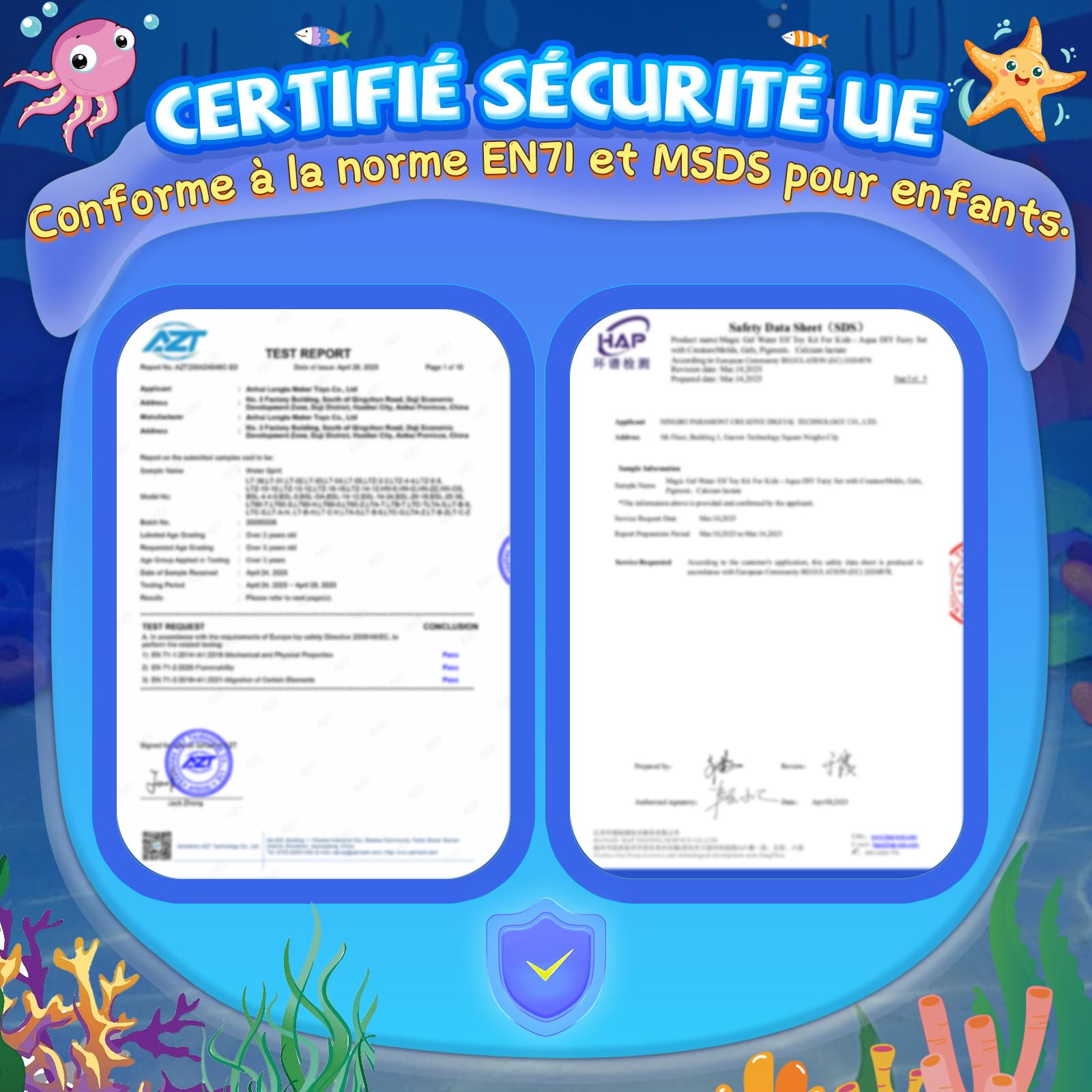 Thedttoy Elfe Magique de l'eau Changeant de Couleur,Magic Water Elf,22 PCS Aqua Gelz Kit,Aqua Sprite pour Enfants,12 Figures d'animaux Marins,Cadeau Créatif et Manuel pour Fille de 3 Ans et Plus