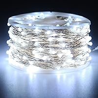 Vista 2 de RUICHEN Guirnalda de 500 luces LED de 165 pies, impermeable, regulable, cadena de luces de luciérnaga con control remoto para Navidad, boda, fiesta