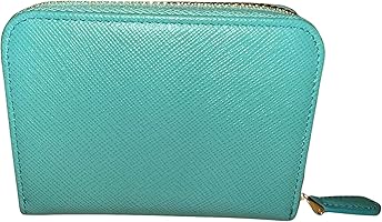 Amazon.com: Prada Saffiano Leather Giada Turquoise Small Zip