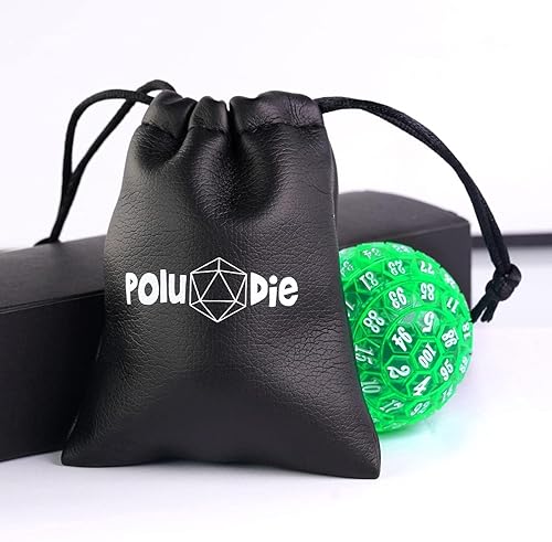 Vista 11 de Dados poliédricos de 100 caras, dados de juego individuales D100, cubo de 100 lados con bolsa negra, dado D100 de 1.890 in (rosa con número azul)