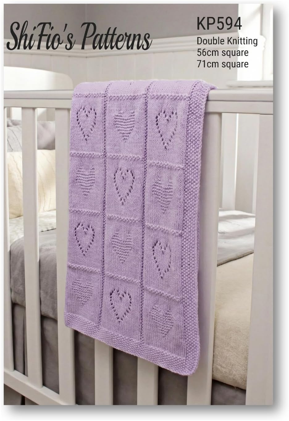 Knitting Pattern for Babies Heart Blanket, 2 Heart Designs in Squares,Baby Afghan Blanket Pattern, Baby Knitting Pattern, Double Knitting Yarn, DK, KP594