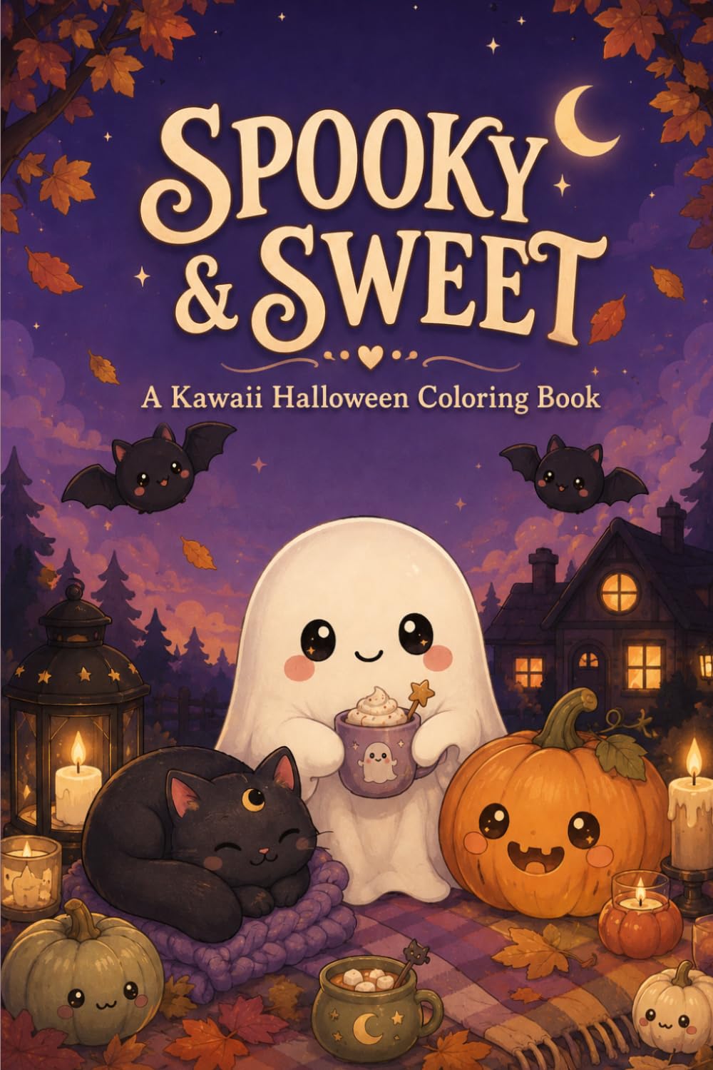 Spooky & Sweet: A Kawaii Halloween Coloring Book of Cozy Hauntings, Friendly Ghosts, and Pumpkin Patch Companions