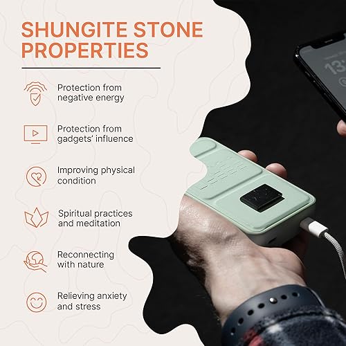 Miniatura 5 de Karelian Heritage Protector de teléfono celular con adhesivo de piedra Shungite auténtica de 0.591 x 0.984 in (0,6 x 1 pulgadas)  Placa de