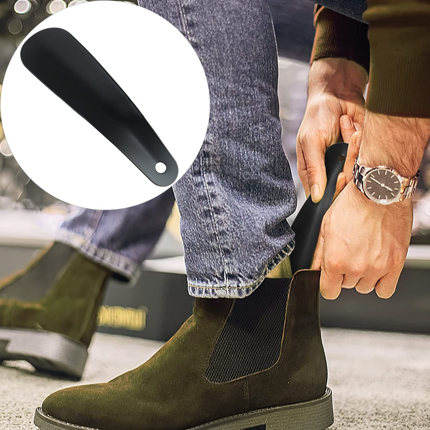 Calzascarpe In Acciaio Inox Yoezuo - 16 Cm, Con Gancio, Per Tutte Le Scarpe