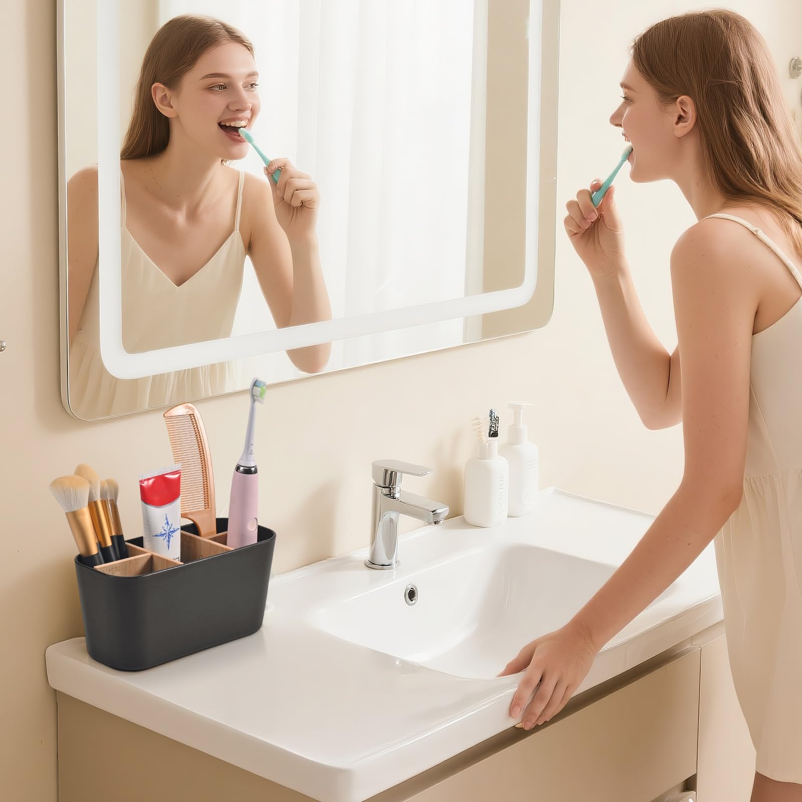 zahnbürste aufbewahrung bad MumdoYAL Schwarz 5 Gitter Badezimmer Organizer, Zahnbürstenhalter, Toothbrush Holder, Badezimmer, Aufbewahrung, Für Büro, Wohnzimmer, Küche Küche, Haushalt & Wohnen Materialien:Walnuss Wedcova UK Hochzeitskleid Aufbewahrungsbox Futter-Finder