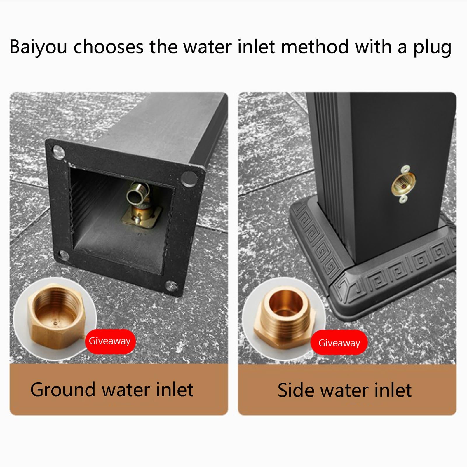 XBTGS Colonna d'acqua per esterni in acciaio inox resistente con rubinetto, soluzione di approvvigionamento idrico verticale antigelo per cortili, patii e spazi esterni, A-114c, A-114 cm/44,8 pollici