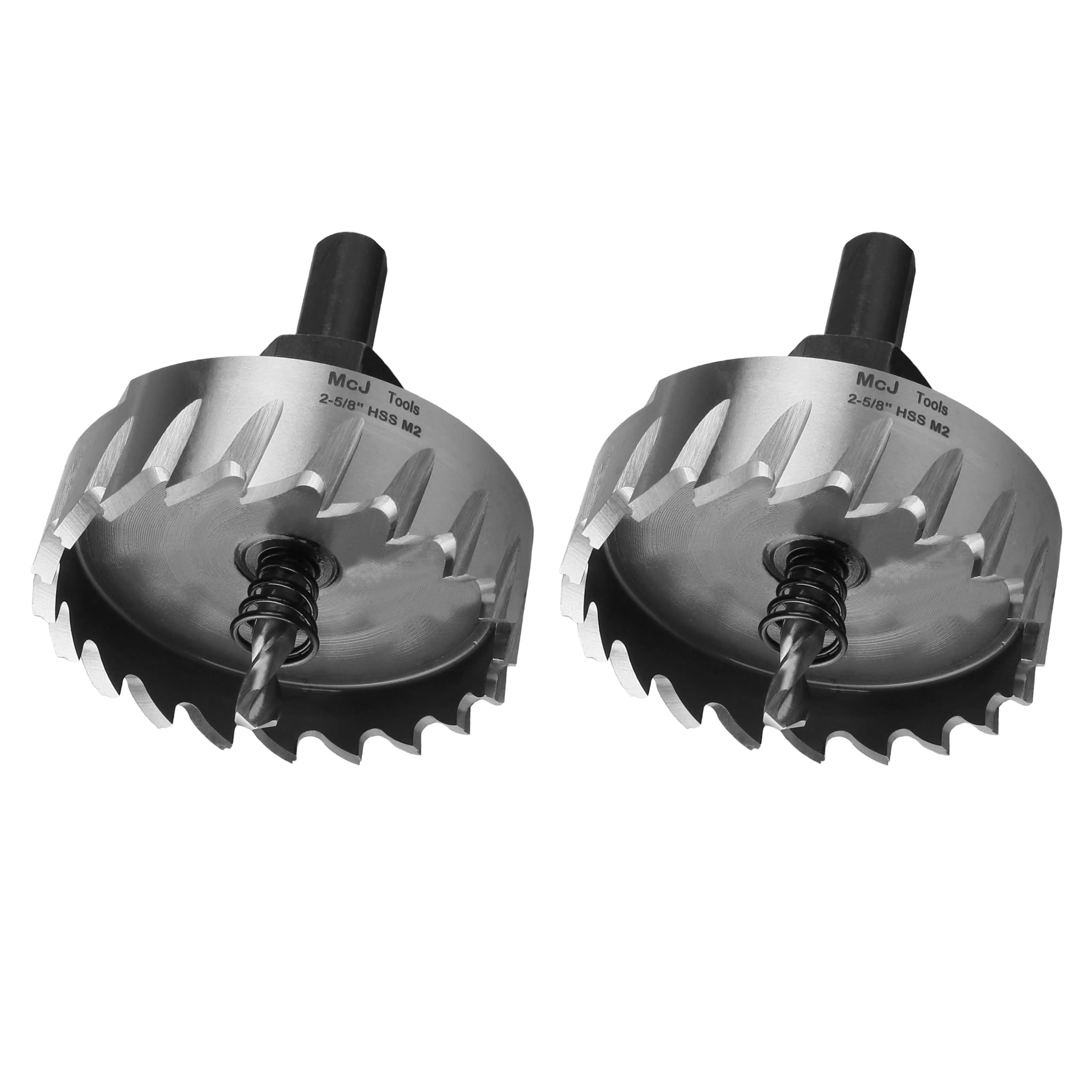McJ Tools2-5/8 Inch HSS M2 Drill Bit Hole Saw for Metal, Steel, Iron, Alloy, Ideal for Electricians, Plumbers, DIYs, Metal Professionals 2 Pack