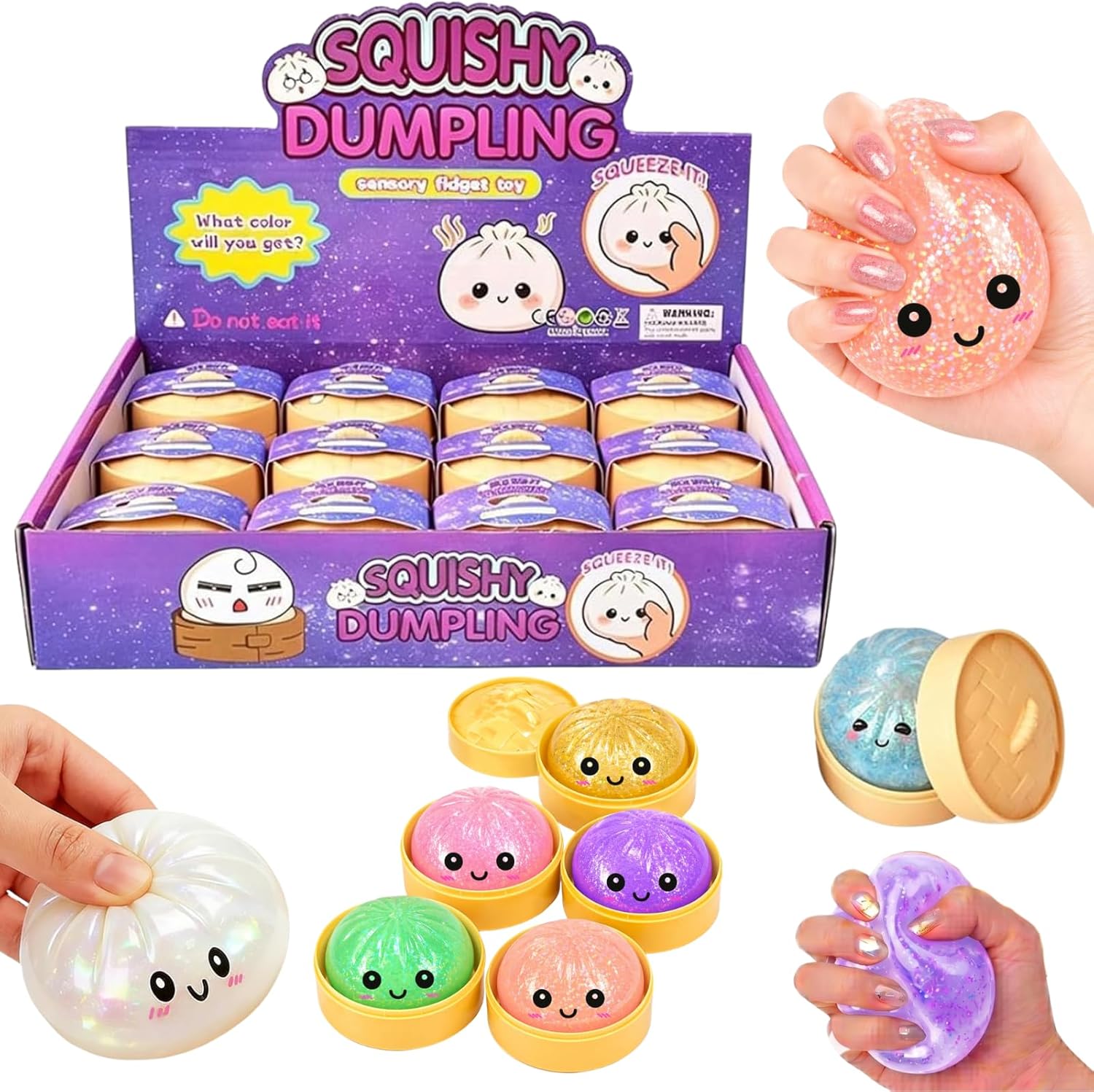 12 Pack Glitter Dumpling Squishy Advent Calendar, 2026 Squishy Dumpling Mystery Advent Countdown Calendar 12 Days, Stress Relief Sensory Fidget Toys for Anxiety Relief Hand Relax Gifts (1pcs)
