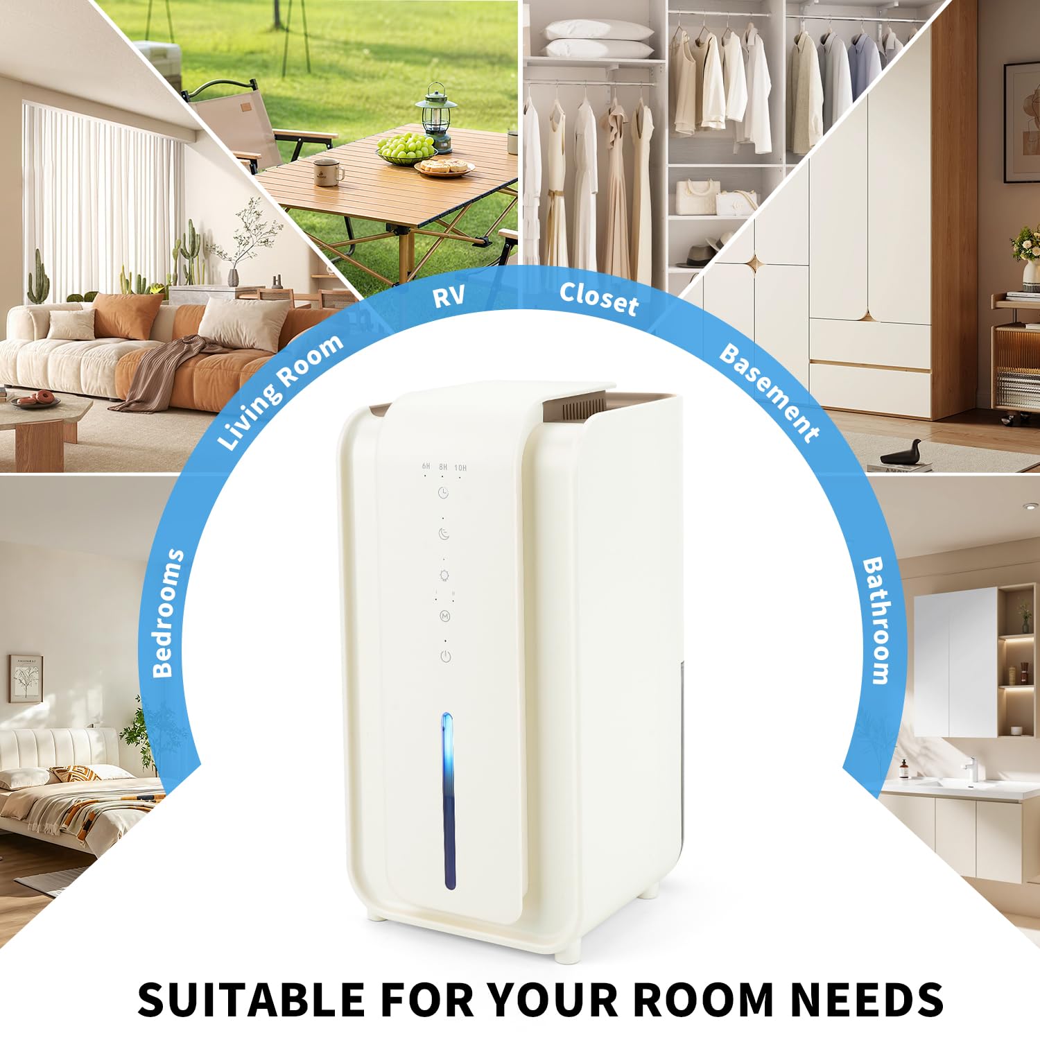 Generic US 1.5L Deshumidificador de aire interior con temporizador y luz eléctrica