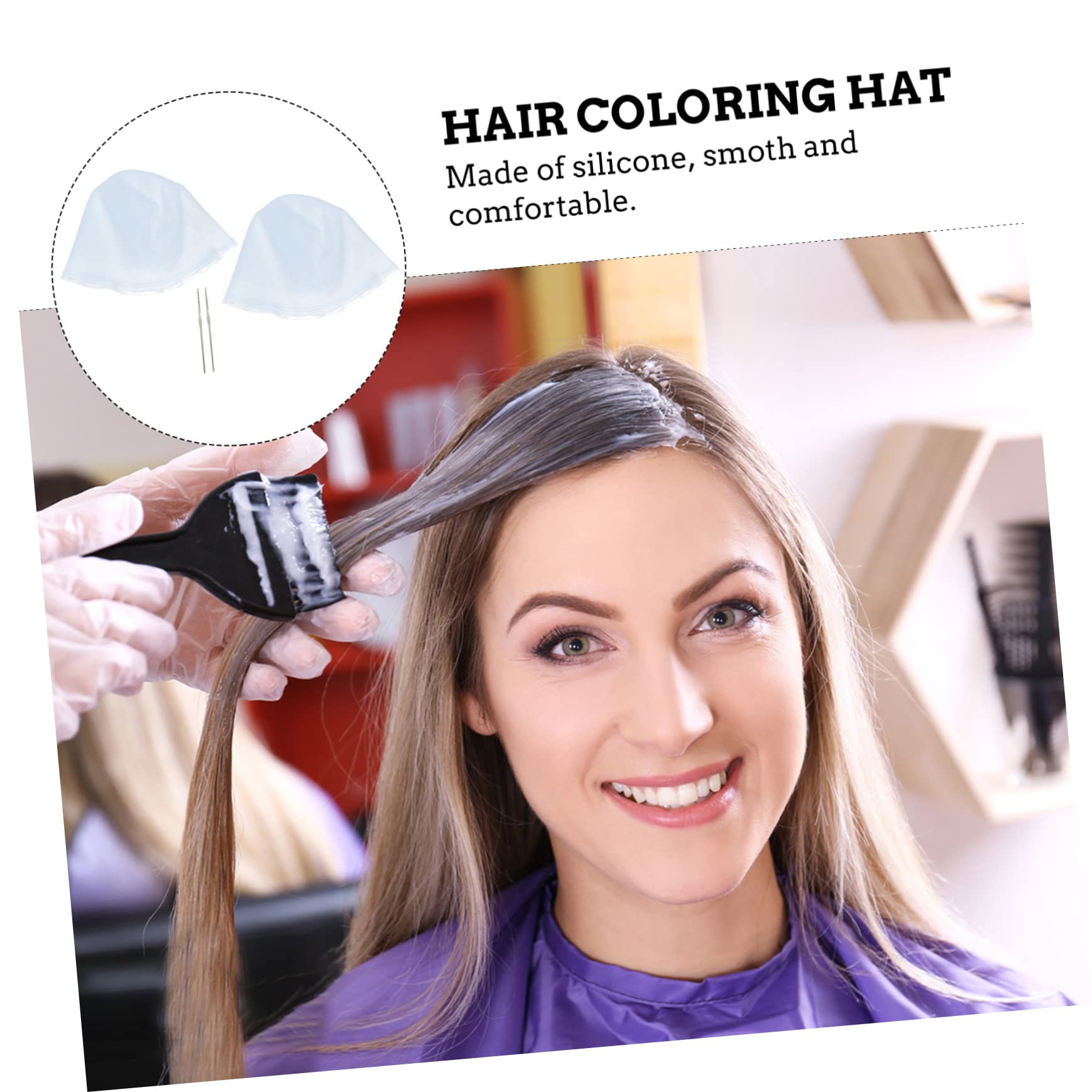 Ipetboom 4pcs Hair Dye Cap Hair Dyeing Supply Hair Dyeing for Salon Hairdressing Supplies Hair Dyeing Cap Salon Hair Cap Dyeing Color Tool Hair Coloring Cap Hair Coloring Hat Blue Silicone