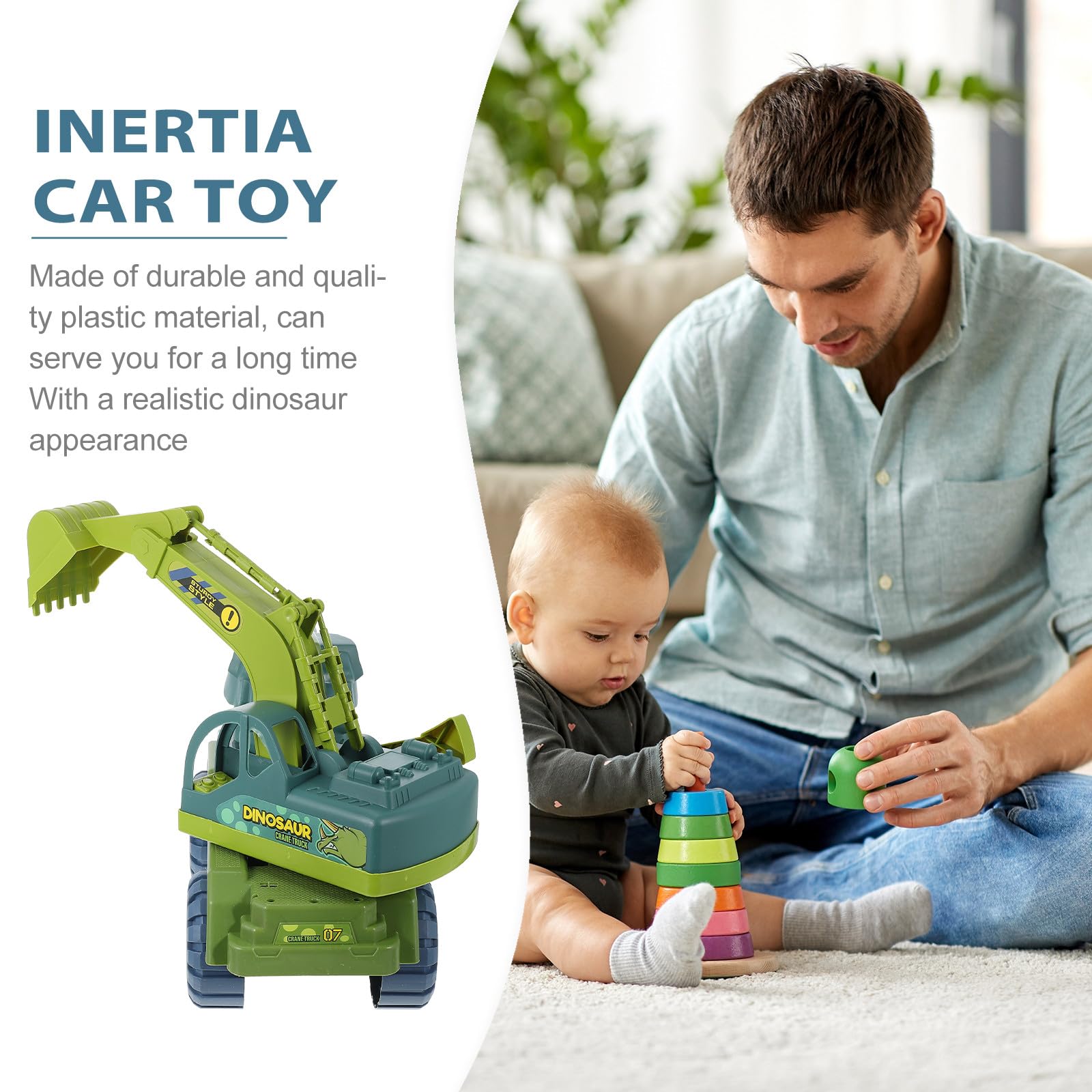 Set Giocattolo Dinosauri Auto a Inerzia Grande in Plastica Veicolo da Scavo a Forma di Dinosauro per Gioco Educativo Ecologico senza Batteria per Regali di Compleanno e
