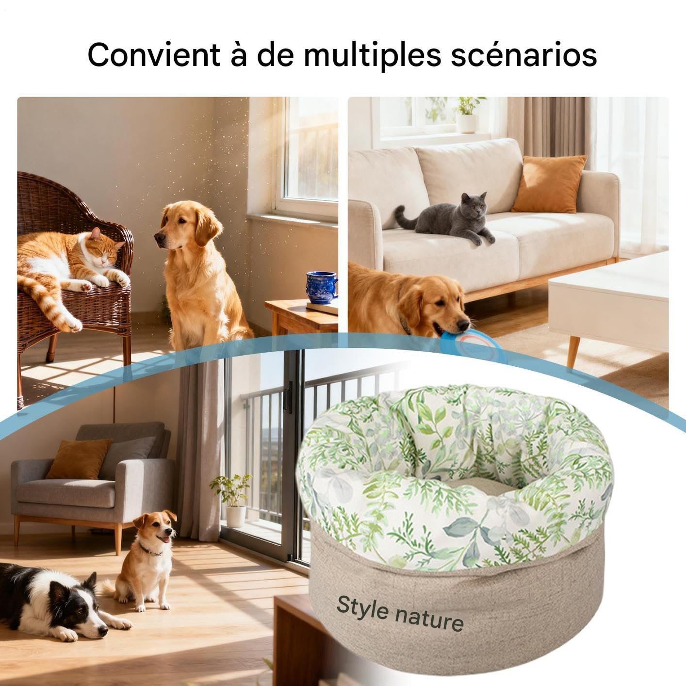 Katzenbett | Zubehör für Haustiere, waschbar, mit Griffen, Winternest für Katzen, kleines Hundebett, für kleine Hunde, Winter, Innenraum, Wohnung, Außenbereich