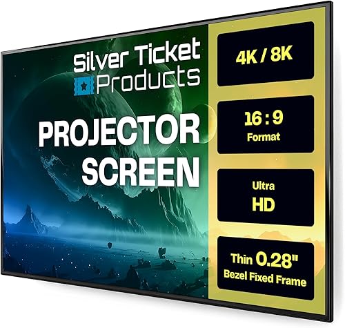 Miniatura 5 de Silver Ticket Products Serie S7 - Marco fijo de cine en casa de 6 piezas, marco fijo 4K8K Ultra HD, HDTV, HDR y pantalla de proyección 3D activa,