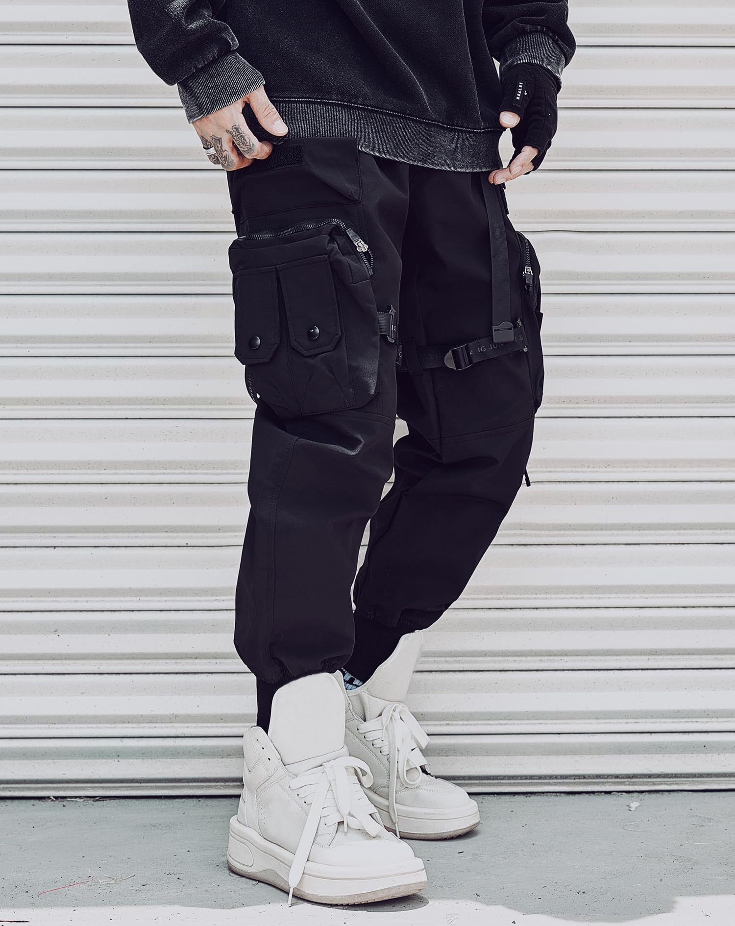 Niepce Inc Streetwear Cyberpunk Techwear Cargohose für Herren