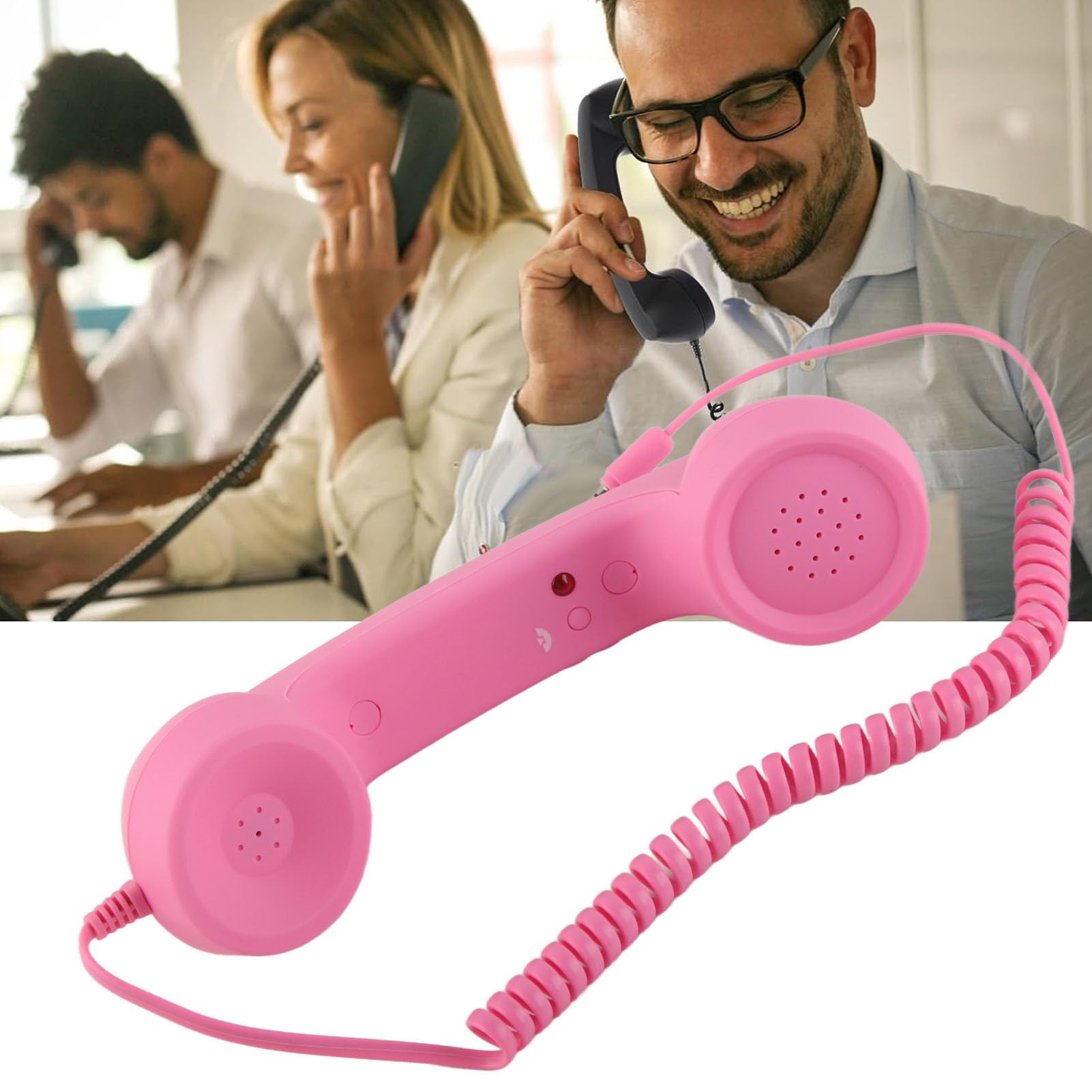 Słuchawka Telefoniczna w Stylu Retro ze słuchawką Telefonu Komórkowego 3,5 Mm, słuchawką USB do Telefonów Komórkowych, Głośnikiem i Mikrofonem o Dużej Głośności