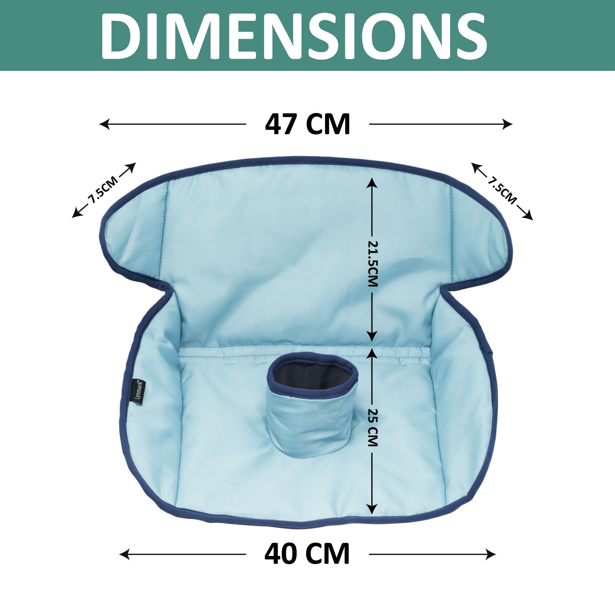Lynmark® Potty Training Car Seat Protector Cover - Waterproof Soft Piddle Pads for Toddlers and Baby Carseat - Travel-Friendly Universal Washable Liner Mat for Spills, Nappy Leaks, Accidents - Blue — view 8