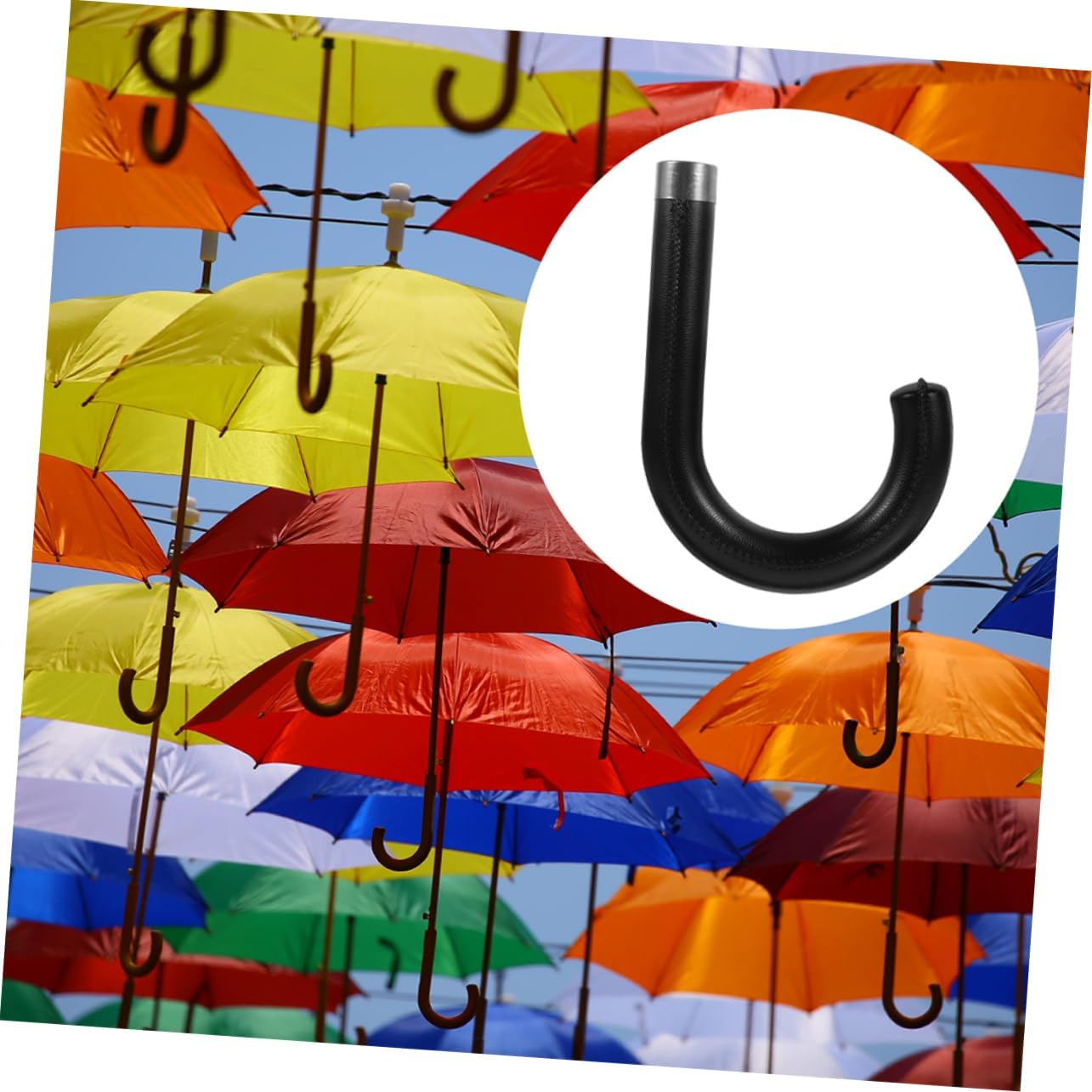 BESTYASH Replaceable Umbrella Handle 2pcs Curved Grip Compact Design for Easy Installation image 5