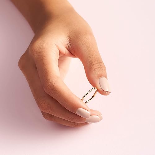 Miniatura 5 de Pandora Joyería simple anillo de circonita cúbica de la banda brillante en oro 14K