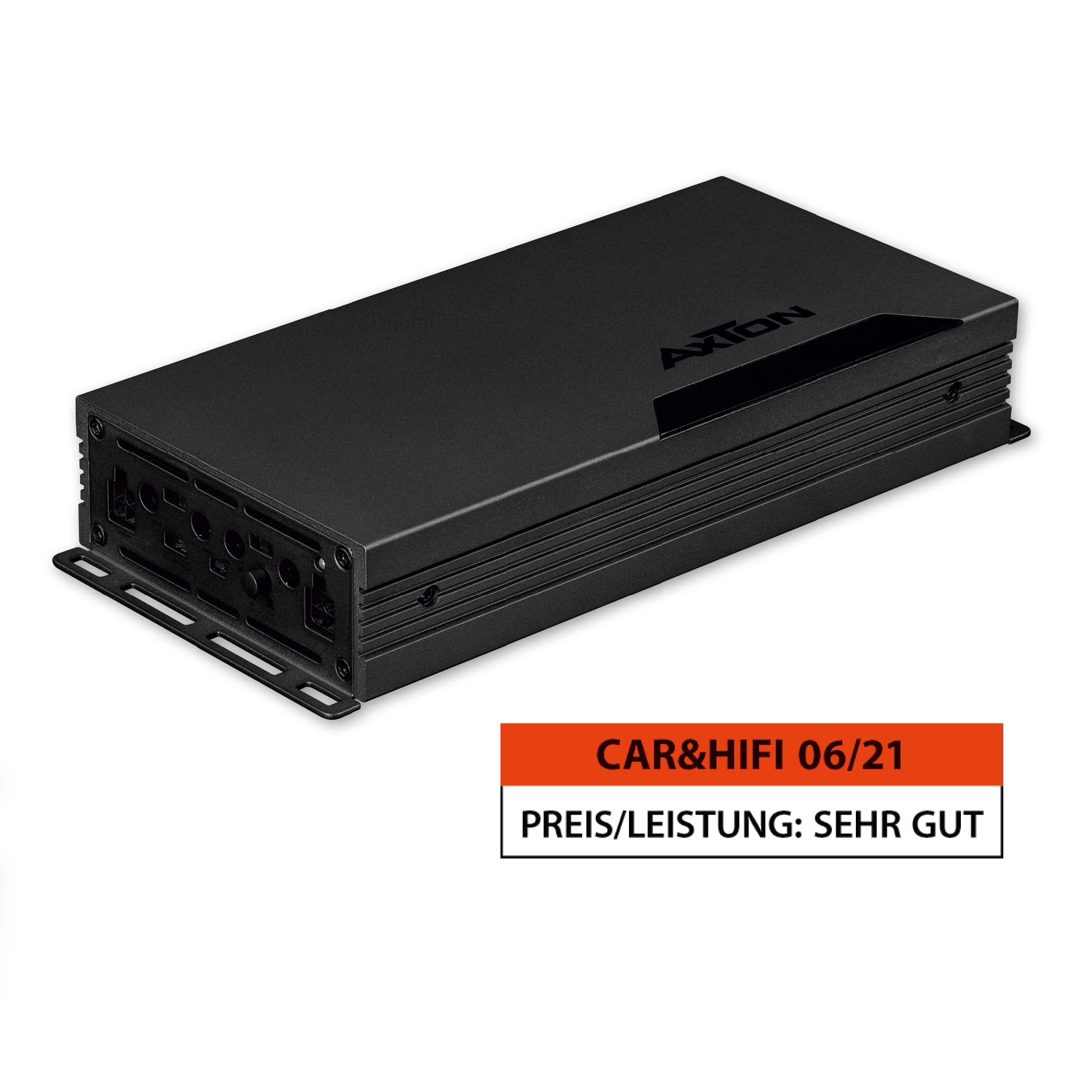 AXTON A401: Leistungsstarker 4-Kanal Verstärker fürs Auto, 4 x 100 Watt, Class-D Digital Endstufe mit High-Level Eingängen, geeignet für Fahrzeuge mit Start/Stopp Automatik