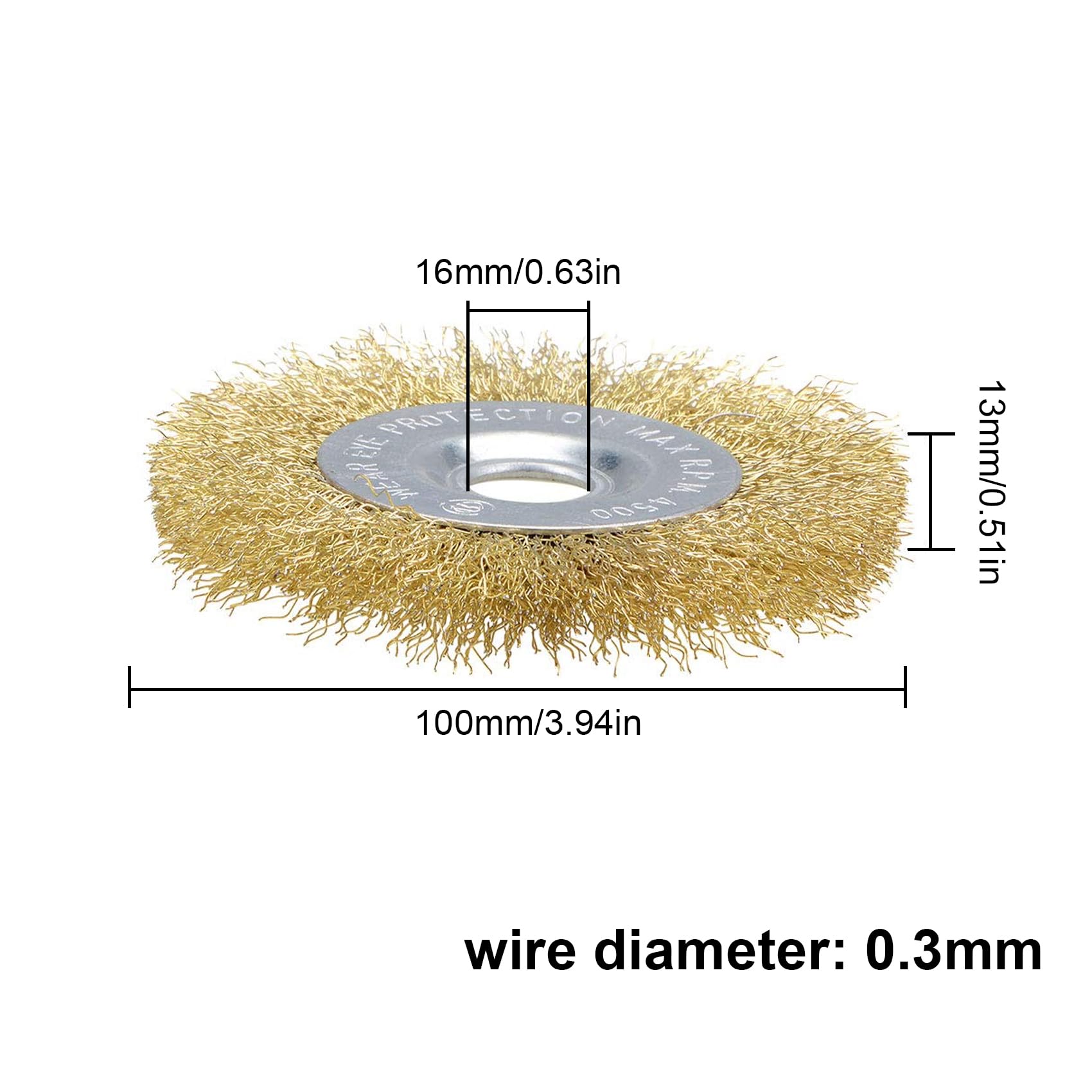 HAFRILY 4 Inch Patio Cleaner Wire Brush for Ryobi Drill with 5/8 Inch Arbor Hole Heavy Duty Brass Crimped Steel Wire Brush Set 5Pcs for Rust Removal Cleaning Sanding Polishing for Wire Wheel - Image 2