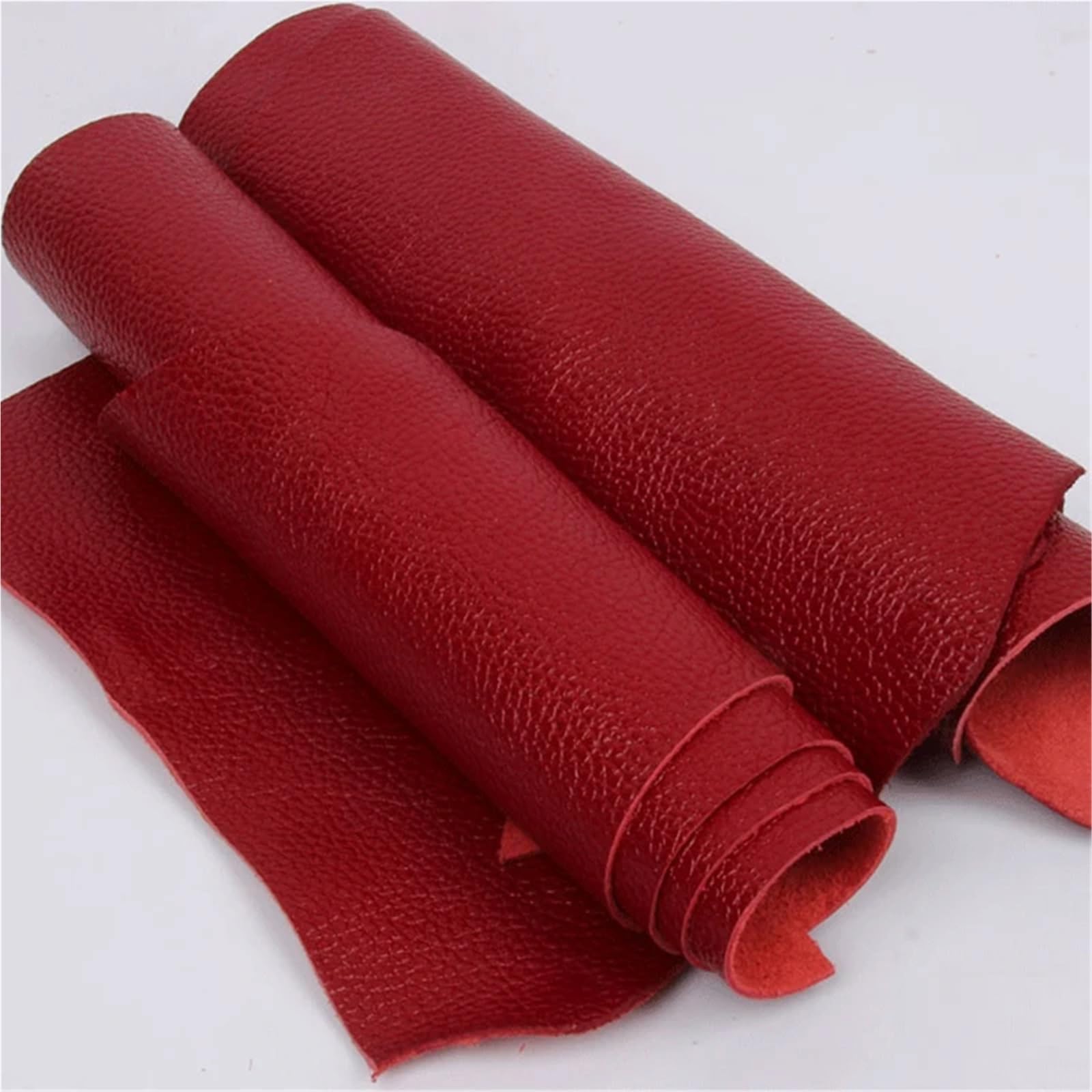 Material de Cuero Cuero Vegetal Rojo Oscuro DIY cinturón Cartera Bolso Hecho a Mano artesanía Piel de Vaca de Grano Completo Tela(50x50cm)
