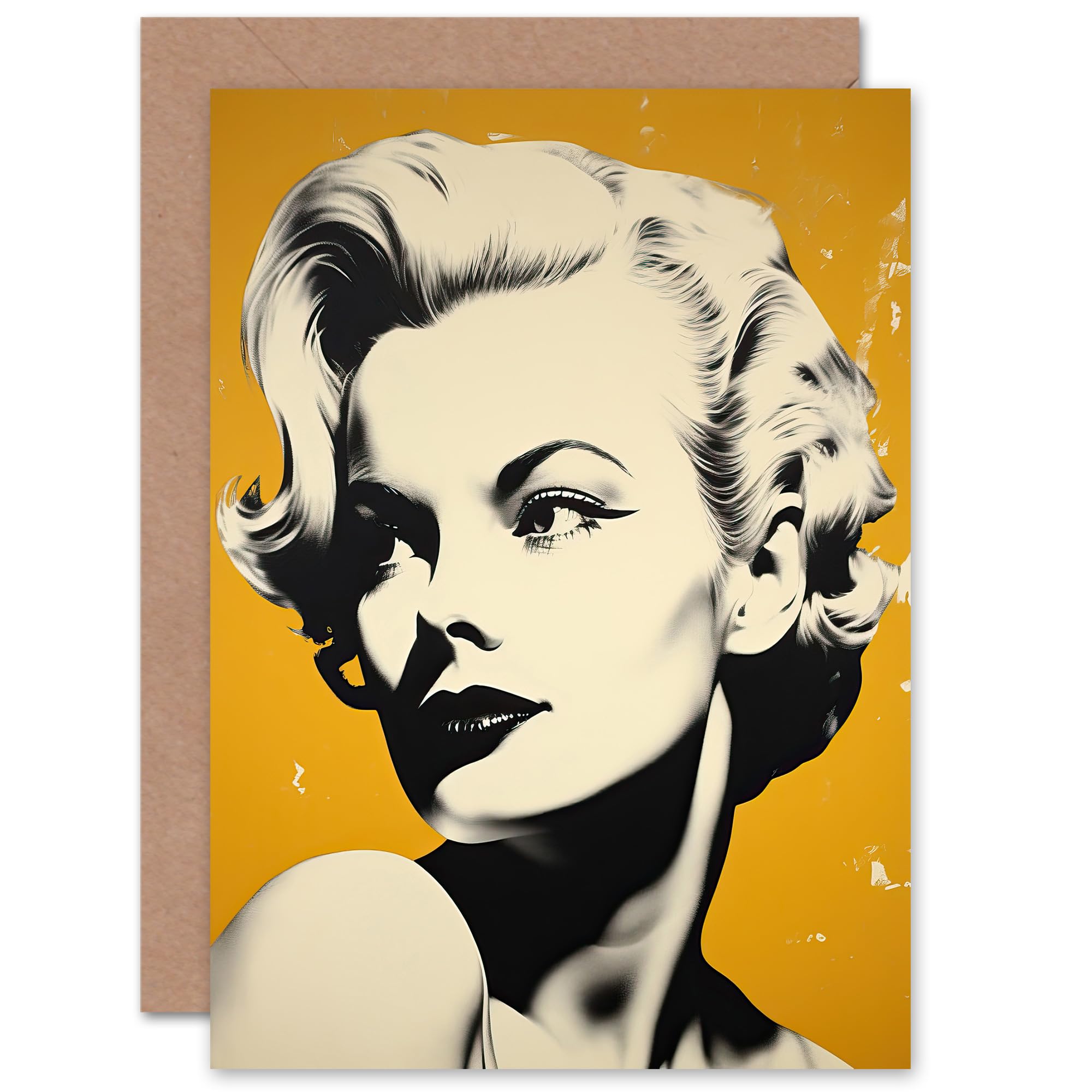 Artery8 Blonde Mustard Chic for Wife Her Mum Sister Daughter Mom Gran Nan Birthday Thank You Congratulations Blank Art Greeting Card
