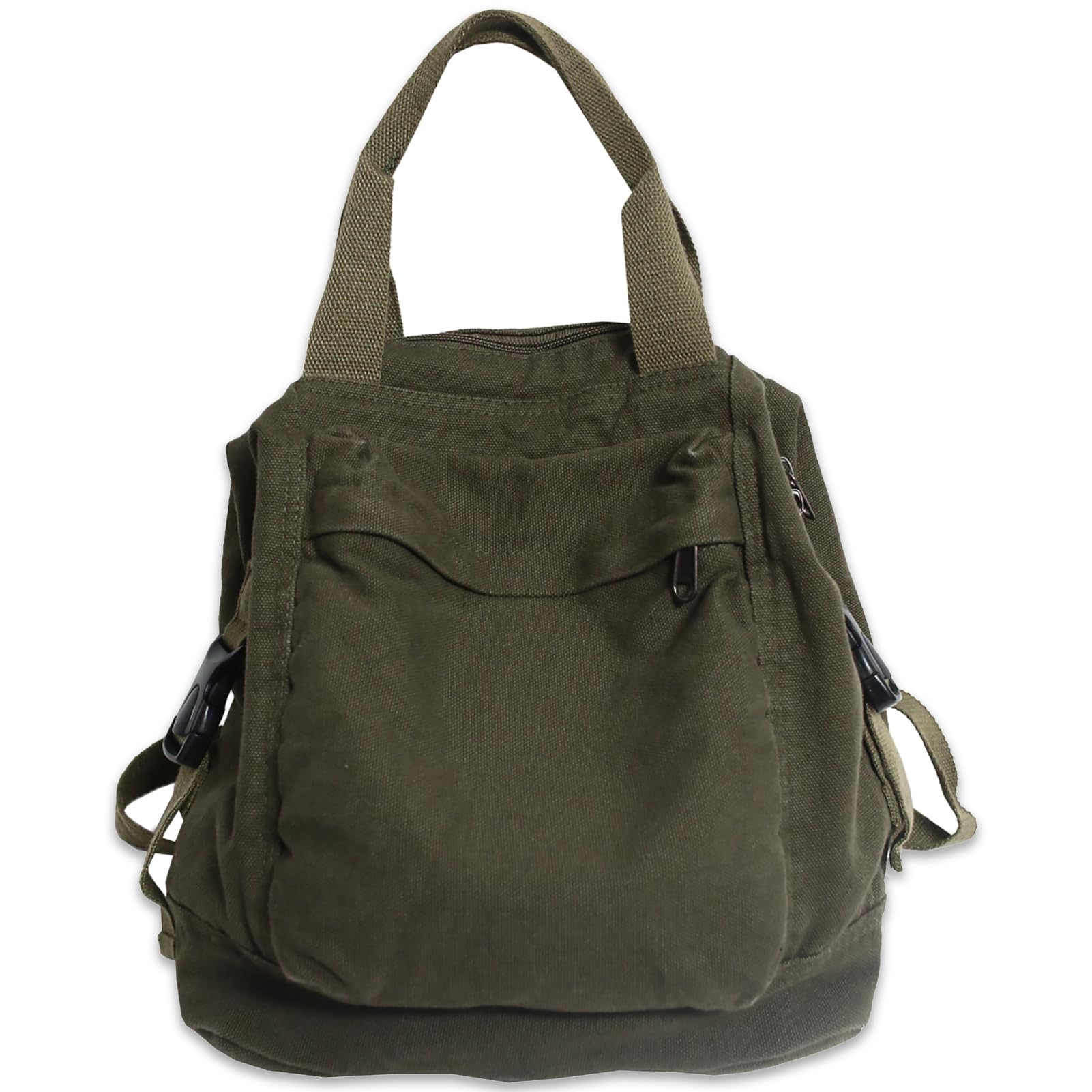 PRLINJSK Mini Canvas Backpack for Women Girls Cute Small Backpack Purse Aesthetic Backpack, Green