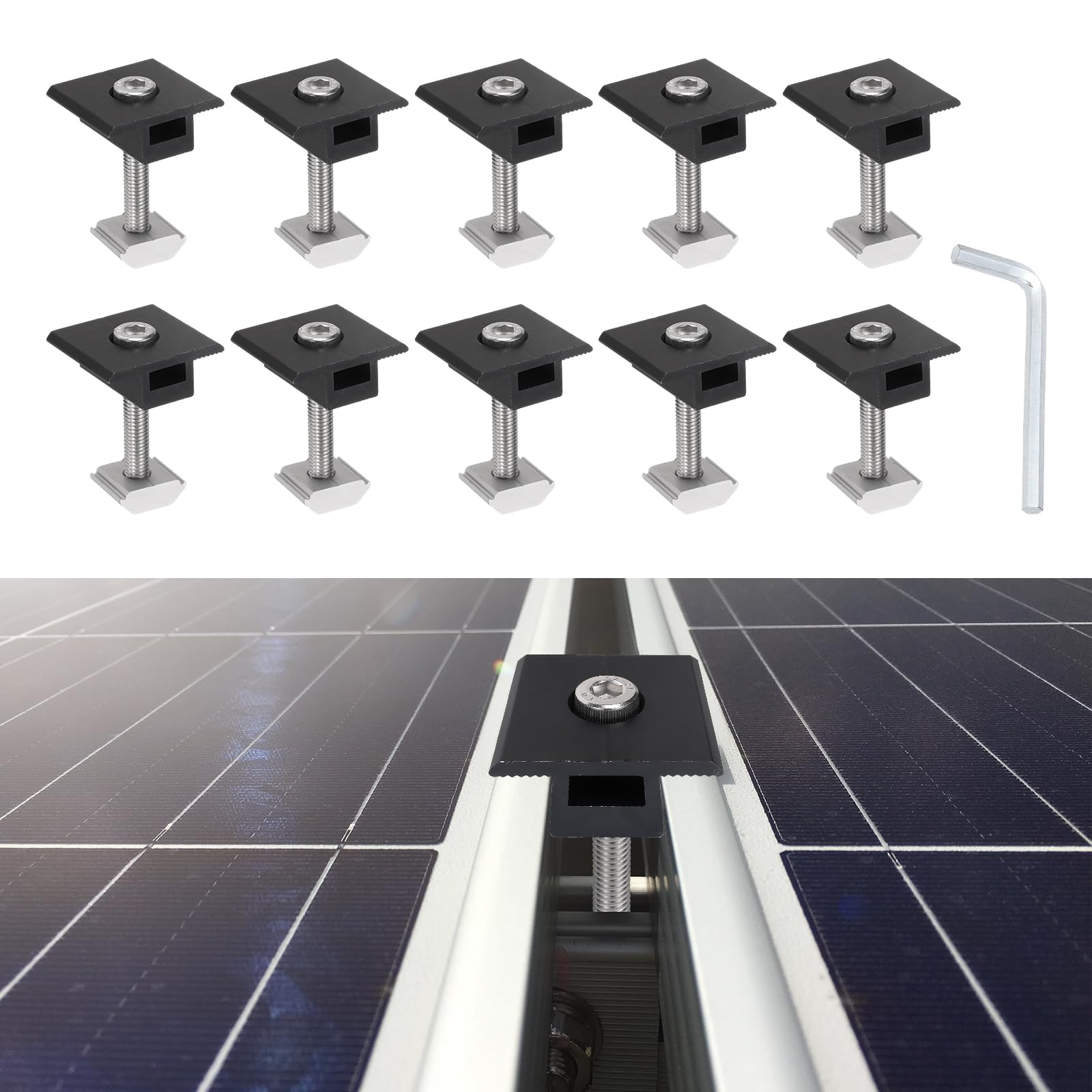 Kit montaje panel solar MECCANIXITY de 40mm para evitar movimientos en techos de chapa plana