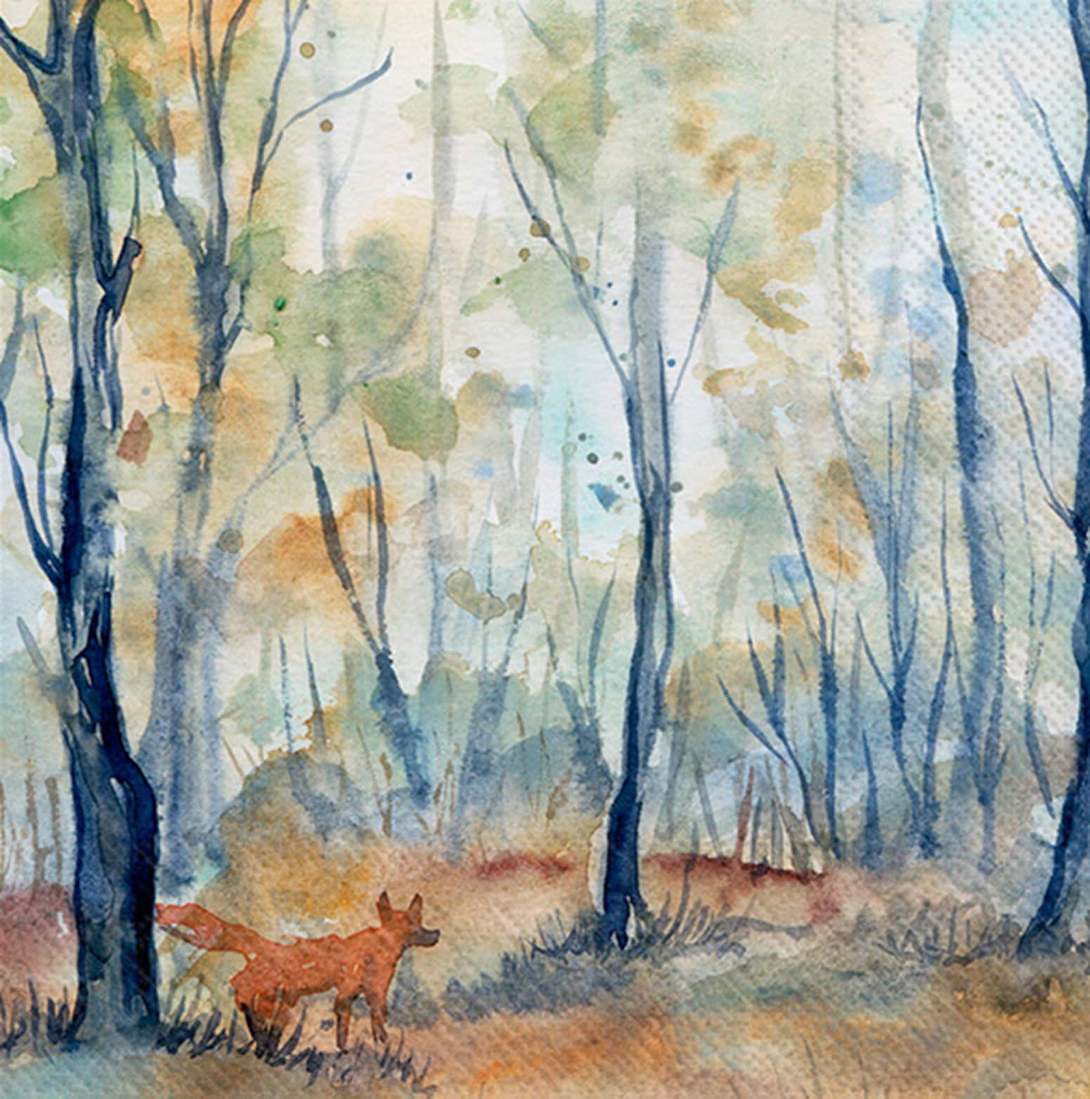 IHR Ideal Home Range Cocktail Napkins Disposable 3-Ply Paper Party Napkin Pack, 5" x 5", Amber Woods, 20-Count