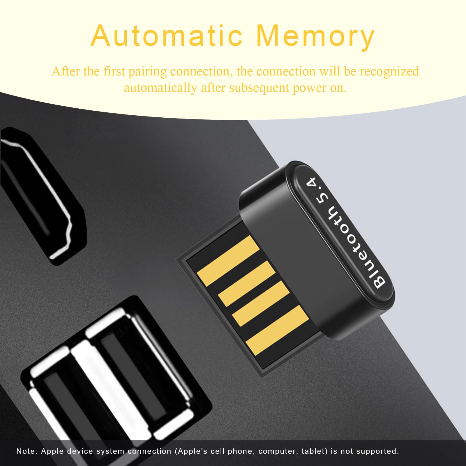 Chiavetta Bluetooth 5.4 per PC Bluetooth USB Adattatore Bluetooth Trasmettitore Low Latency，Plug & Play für PC,Mouse, Tastiera, Cuffie, Telefono Cellulare, Altoparlanti con Windows 11/10/8.1（Nero)