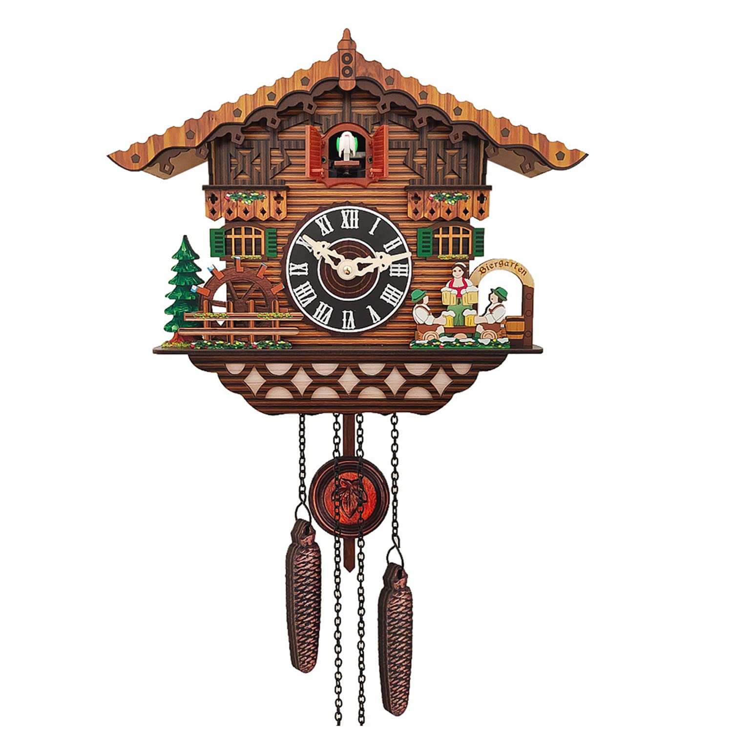 壁かけ時計 かっこうクロック 自然の鳴き声で話し合う2羽の鳥 Amazon.co.jp: モダンな鳩時計、歌う鳥時計 壁掛け時計 自然の鳥の声や