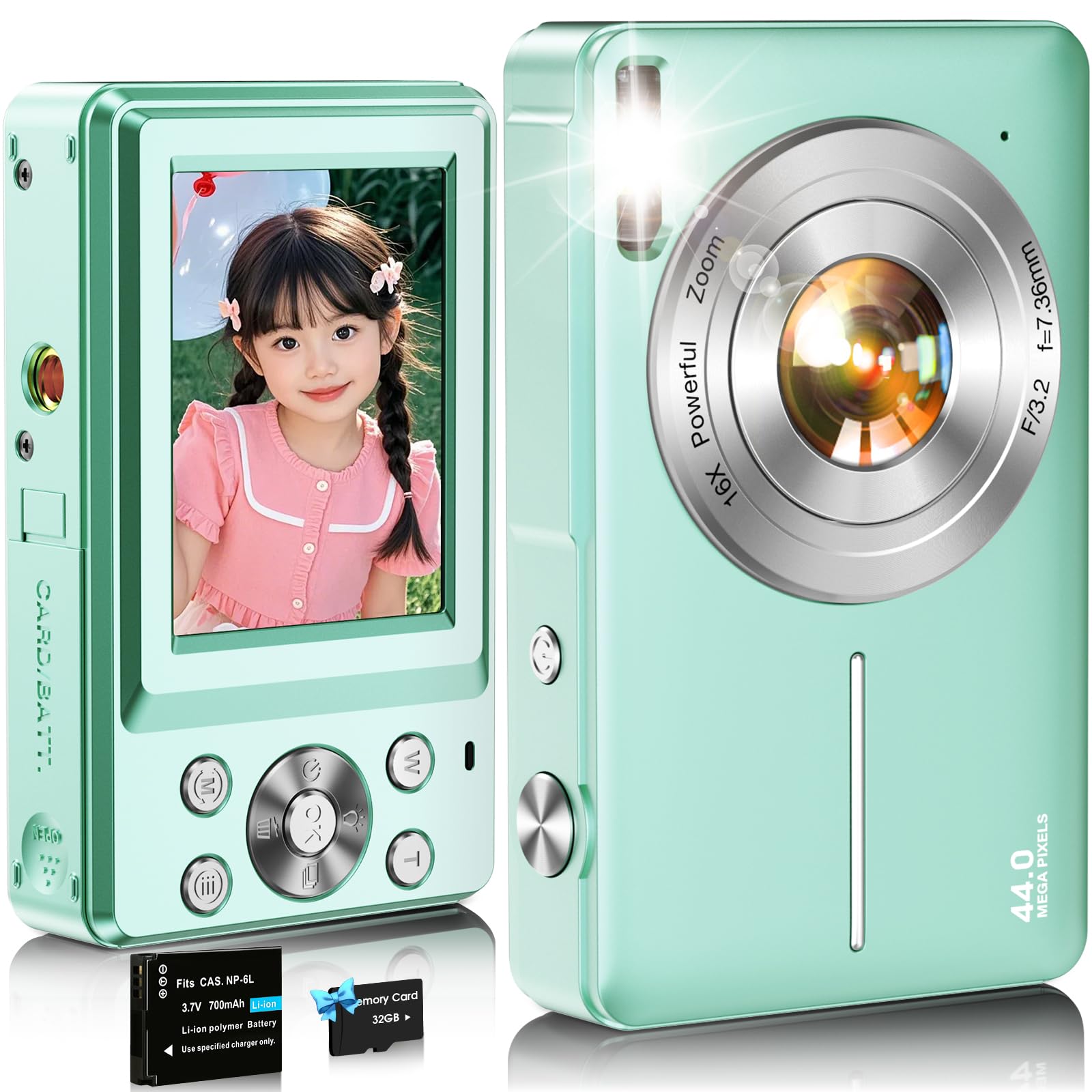 Amazon | デジタルカメラ デジカメ Nsoela 32GBカード付き 予備