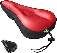 Vista 17 de Zacro Cojín de asiento de bicicleta, funda acolchada de gel para asiento de bicicleta para hombres y mujeres, cómodo, asiento de bicicleta