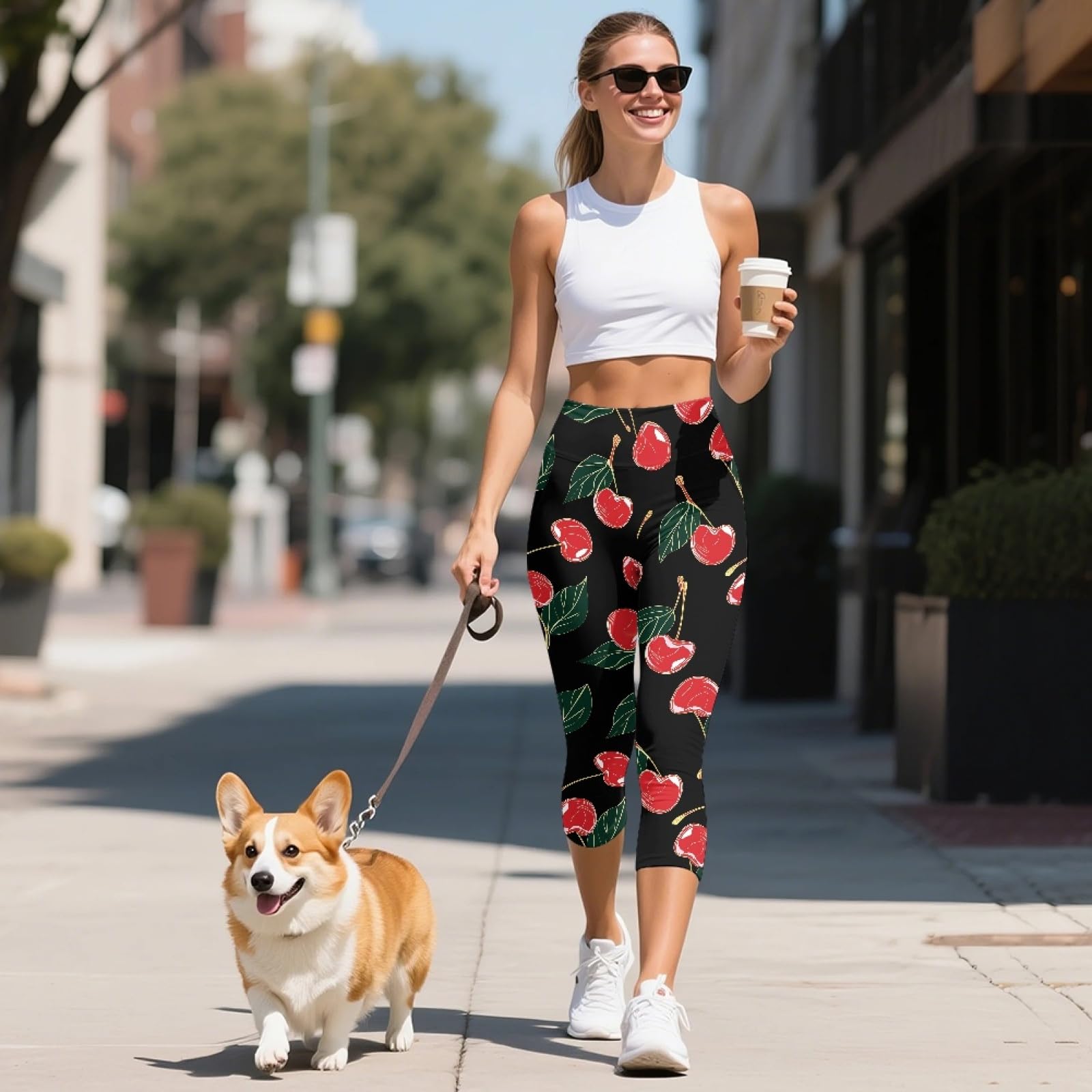 Amzbeauty Leggings para mujer, pantalones de yoga de cintura alta con bolsillos, leggings capri para mujer
