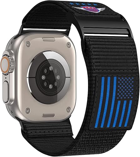 Miniatura 7 de Correa de nailon resistente compatible con Apple Watch Band de 1.929 in, 1.772 in, 1.732 in, 1.654 in, correa de repuesto suave con bucle deportivo