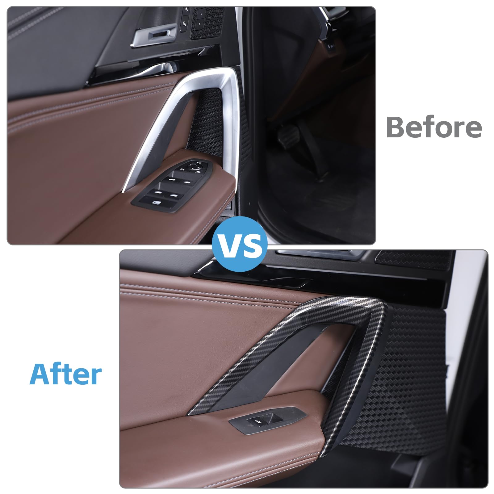 ABS Kunststoff Auto Innentür Seite Armlehne Abdeckung Griff Zierleiste Für B-M-W X1 U11 2023-2024 Autozubehör