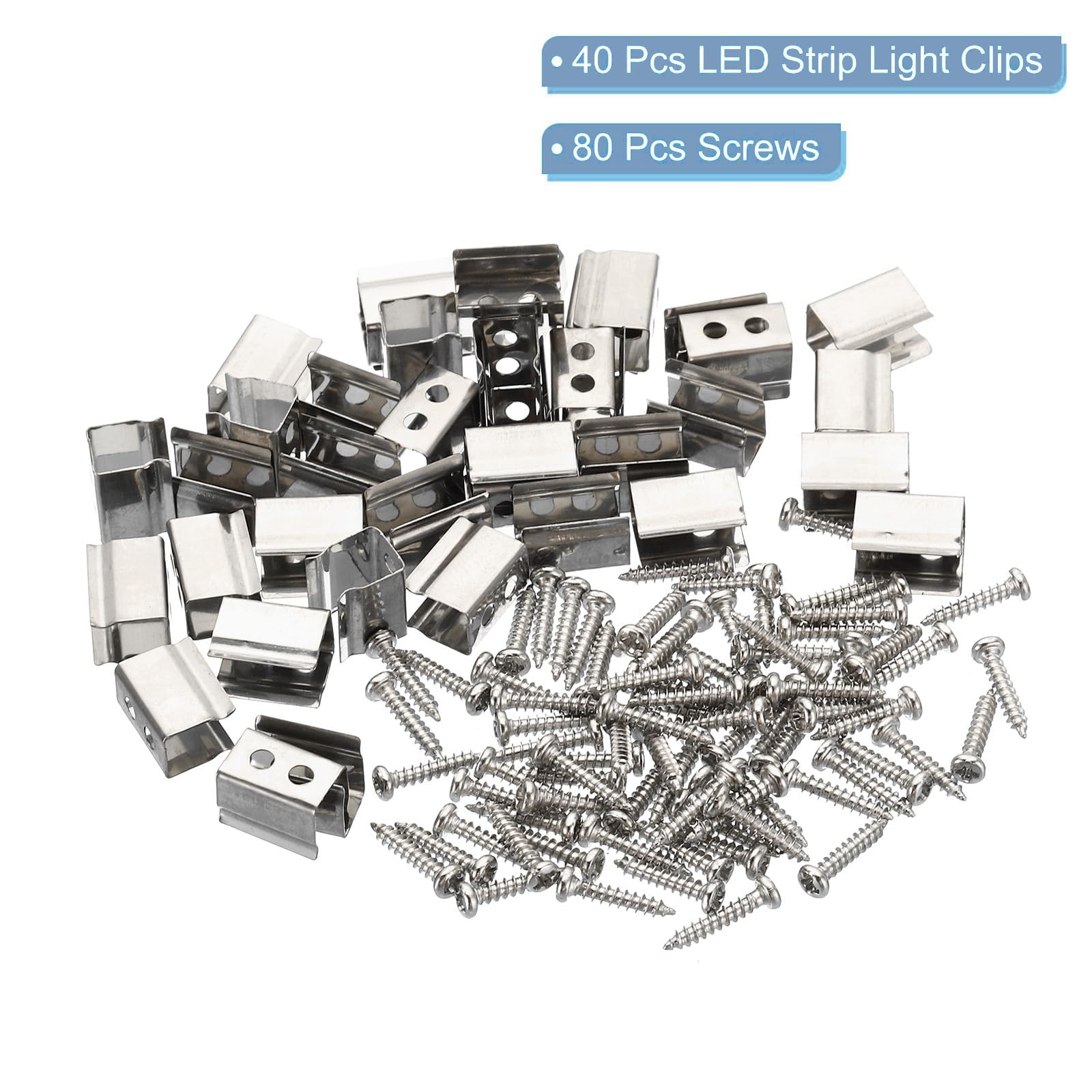 TOP-VIGOR 40Pcs Neon Rope Light Mounting Brackets, LED Lights Install Fixing Clips Clamp, Support Holder with Screws - Image 3
