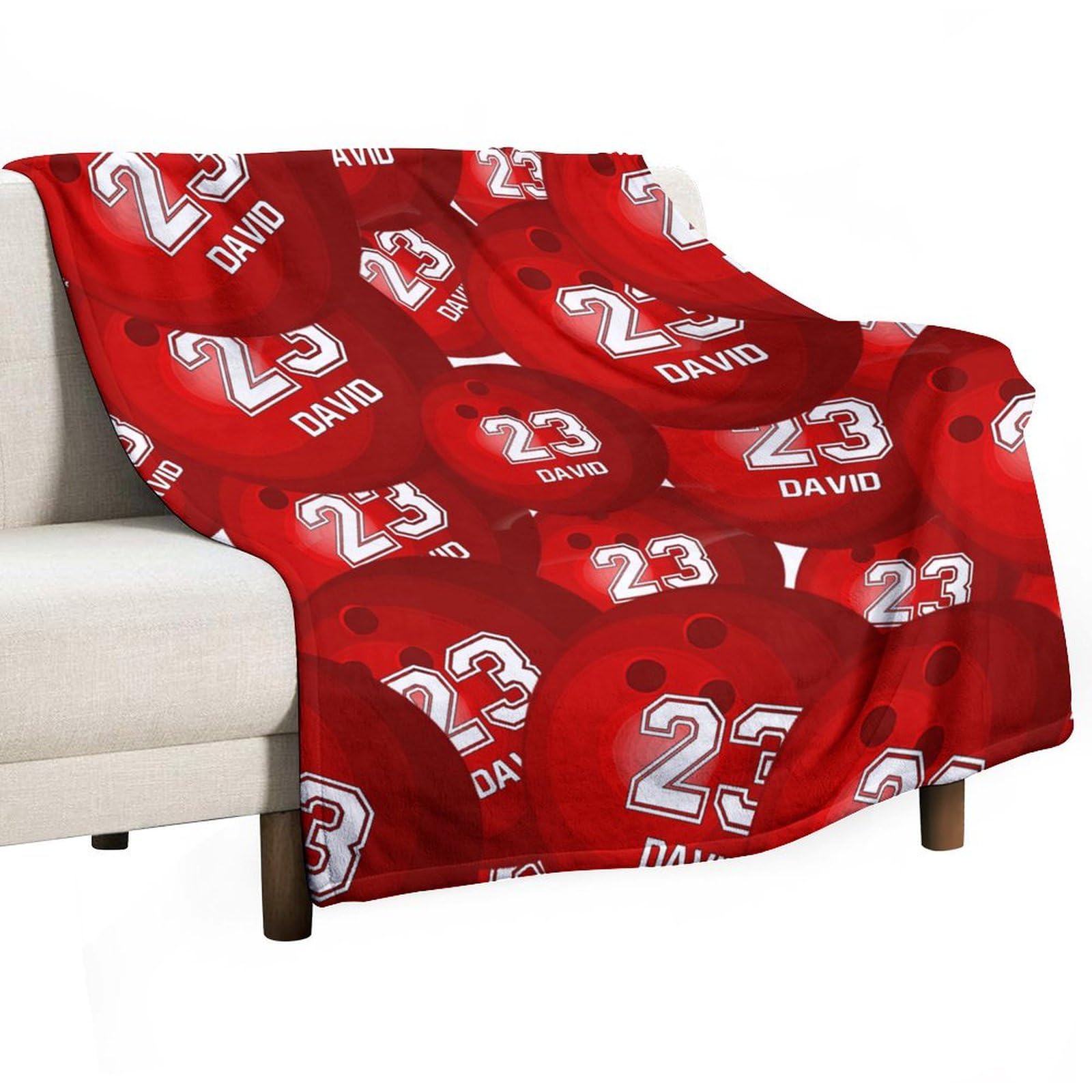 Couverture polaire chaude pour canapé et camping sur le thème baseball et hockey