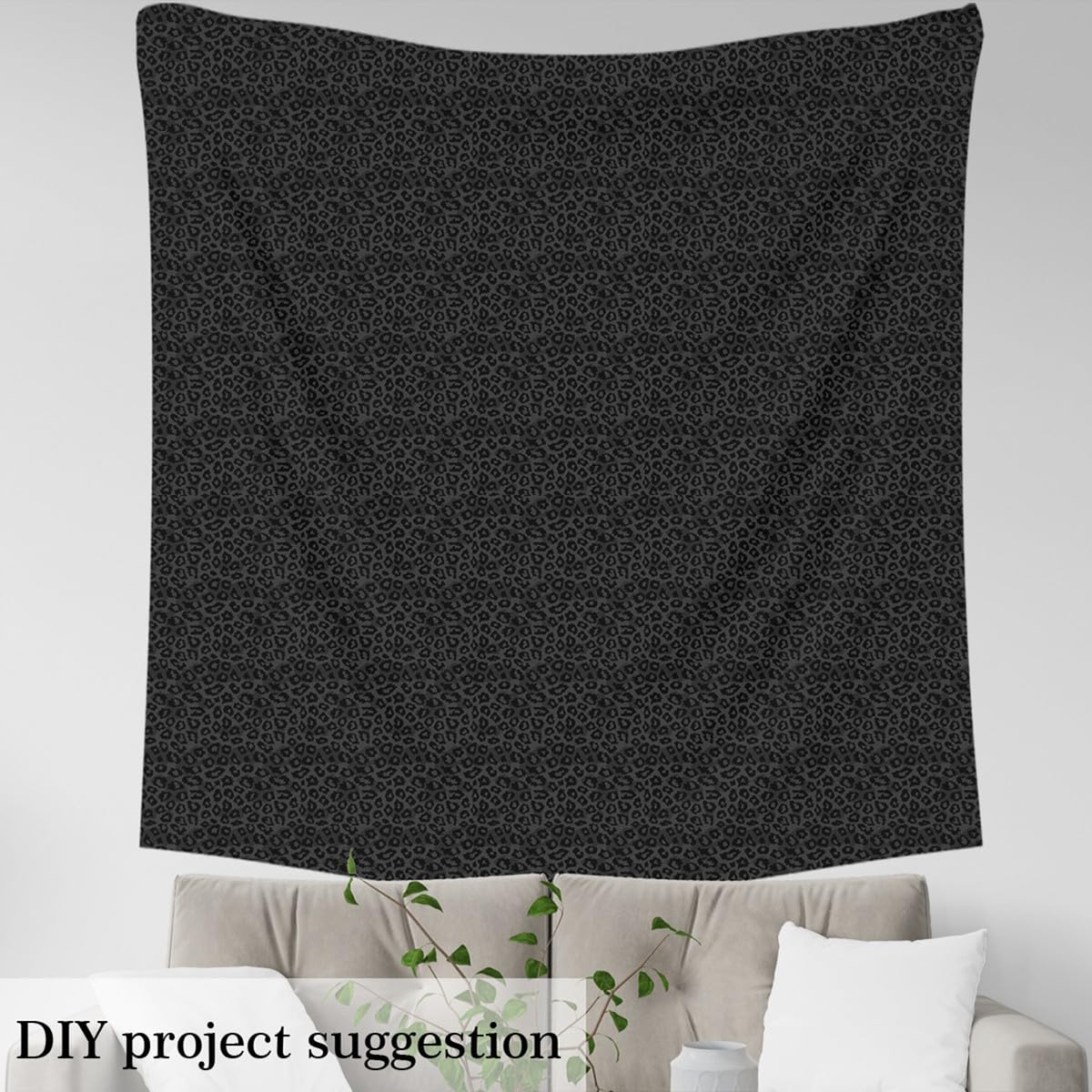 Loussiesd Schwarzer Leopard Drucken Stoff 276x150cm Kinder Geparden Textur Drucken Dekorative Patchwork Stoffe Safari Tier Stoff Meterware für Stühle Stoffpaket (kein echtes Pelz)